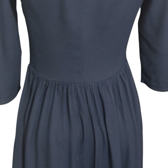 REFORMATION Adair Midi Dress Navy Blue Size 0 Button Up 3/4 Sleeves Work Party - Picture 6 of 10